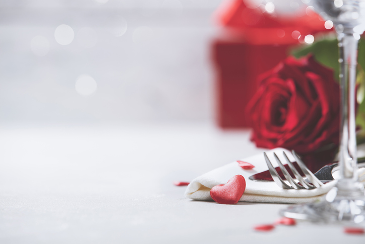 Valentine's Day or romantic dinner concept